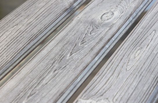 fresh whitewashed and distressed wood panels in warehouse