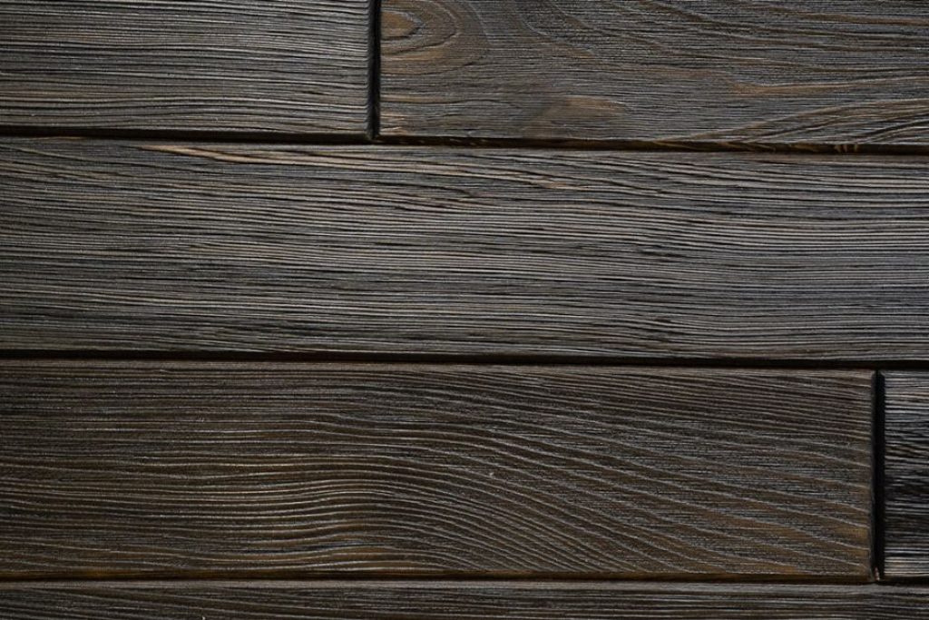 ebony stain on pine wood planks