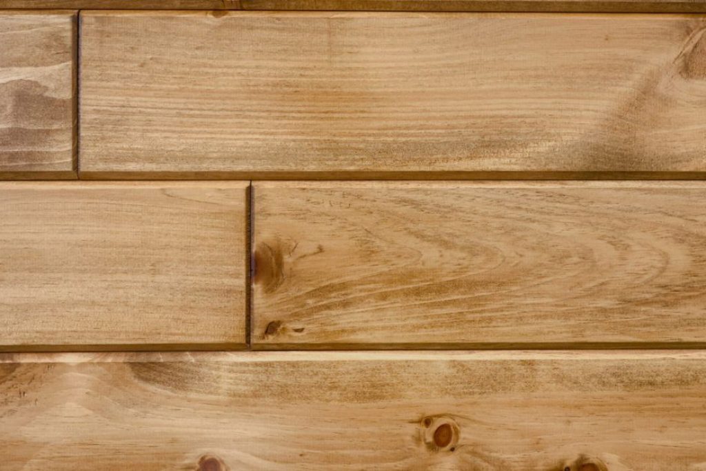 pine wood planks with a golden wheat stain