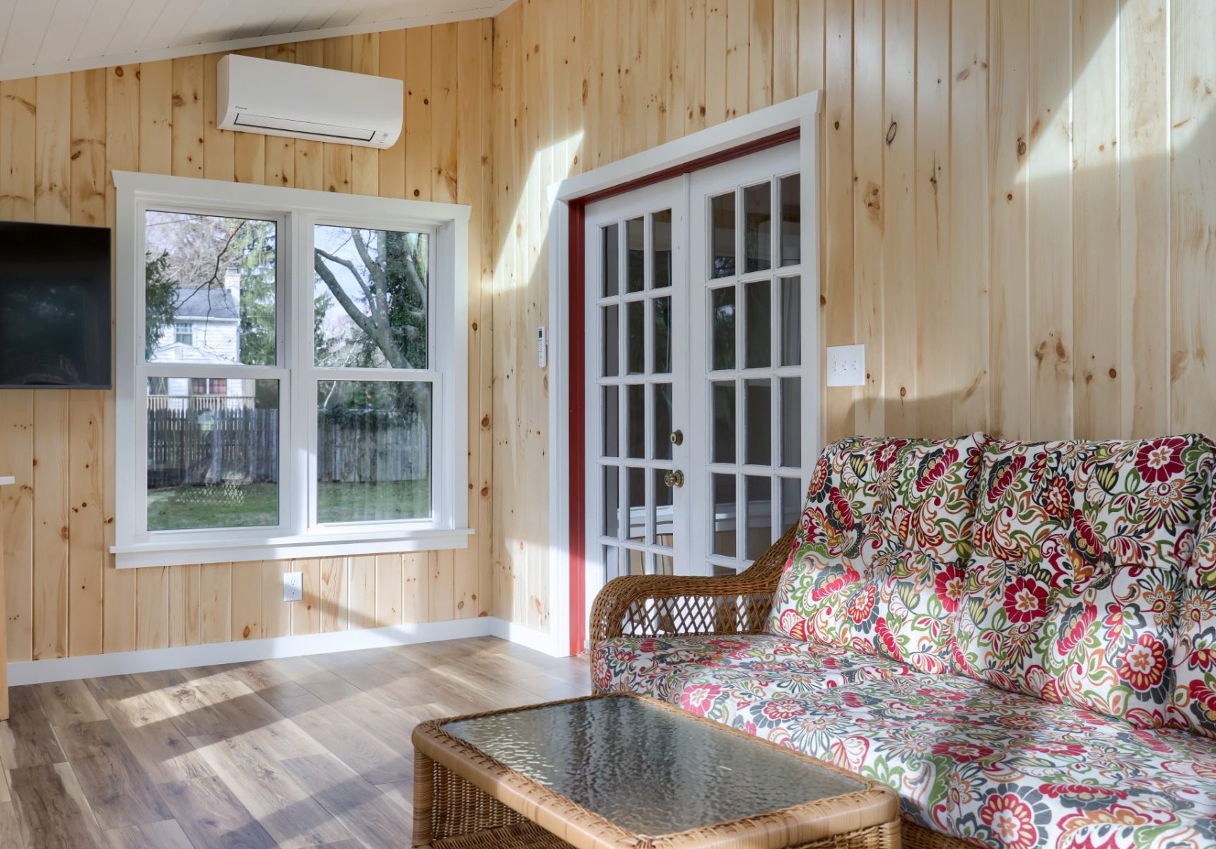 Prefinished Wood Paneling installed in a sunroom