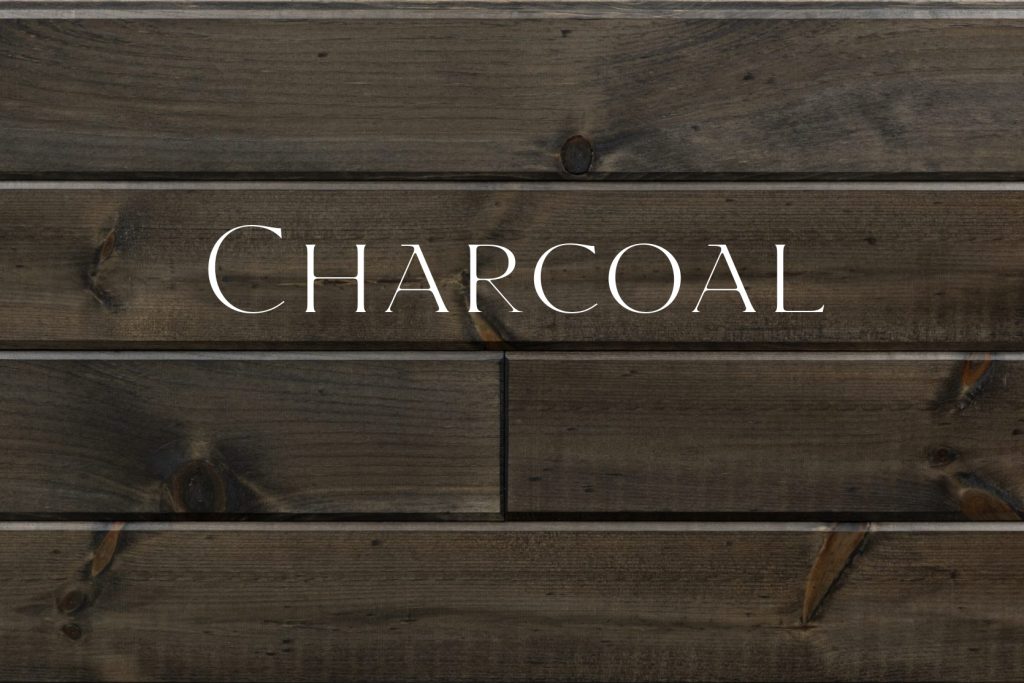 Charcoal dark wood ceiling panels with deep grain texture, showcasing dark wood ceiling ideas for living rooms