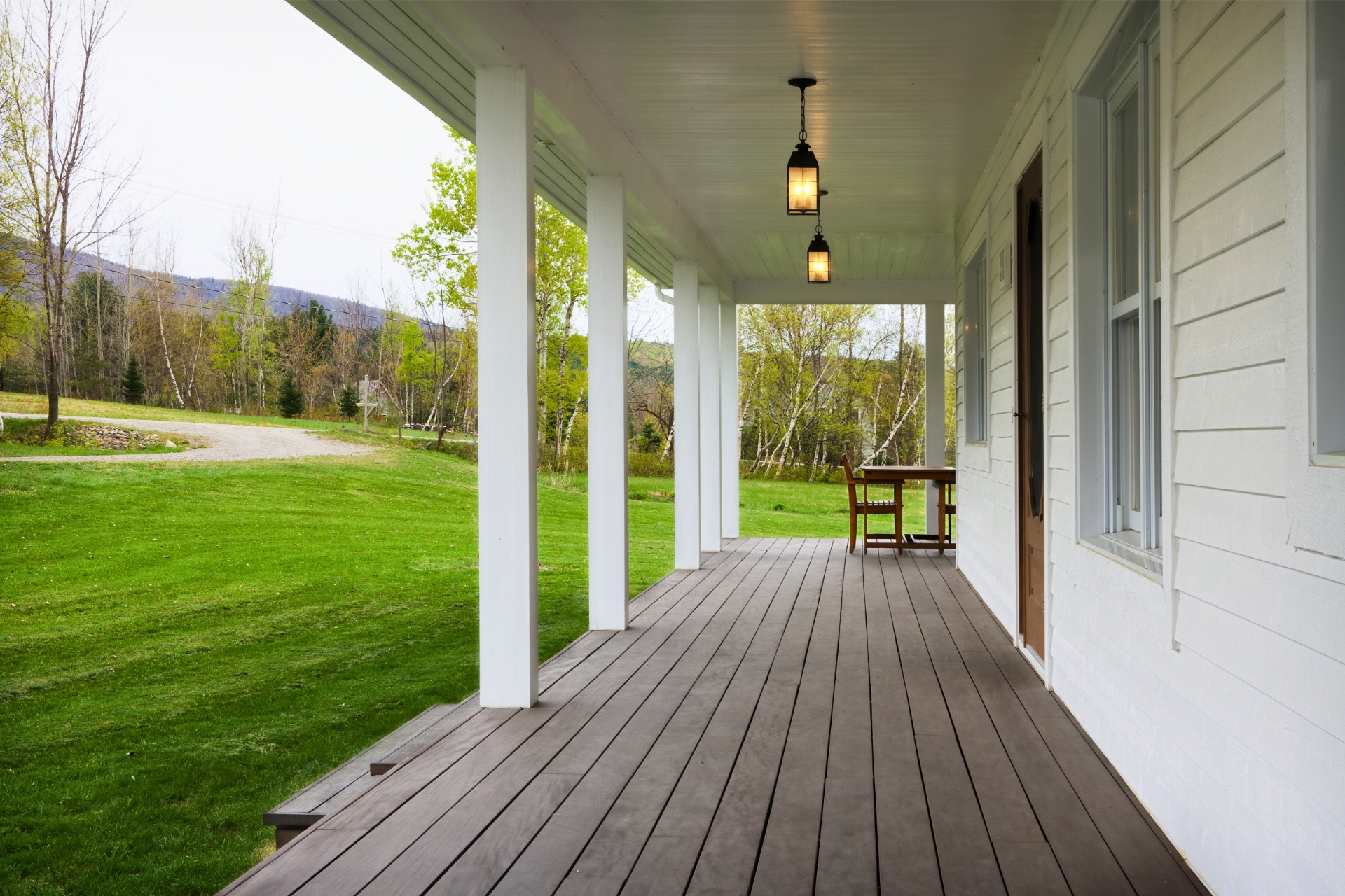 vinyl porch ceiling materials on a small covered porch